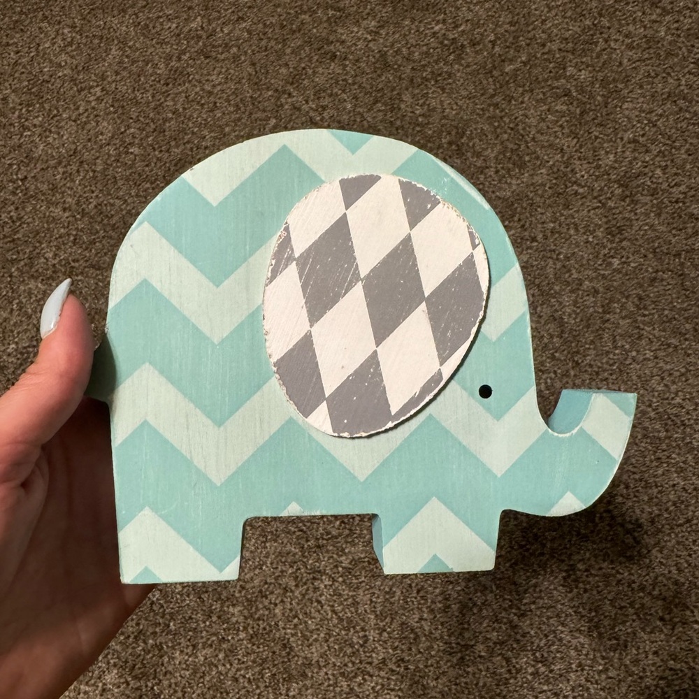 Blue elephant nursery decor